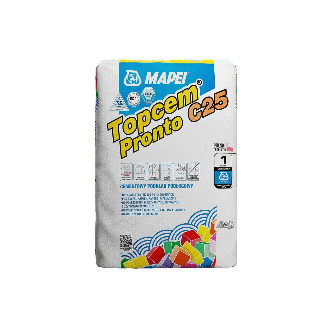 Cementowy Podkład Podłogowy Topcem Pronto C25 25Kg Mapei Cementowy Podkład Podłogowy Topcem Pronto C25 25Kg Mapei