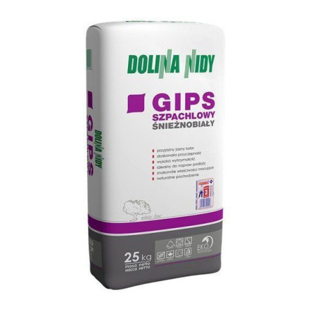 Gips Szpachlowy Śnieżnobiały 25Kg Dolina Nidy