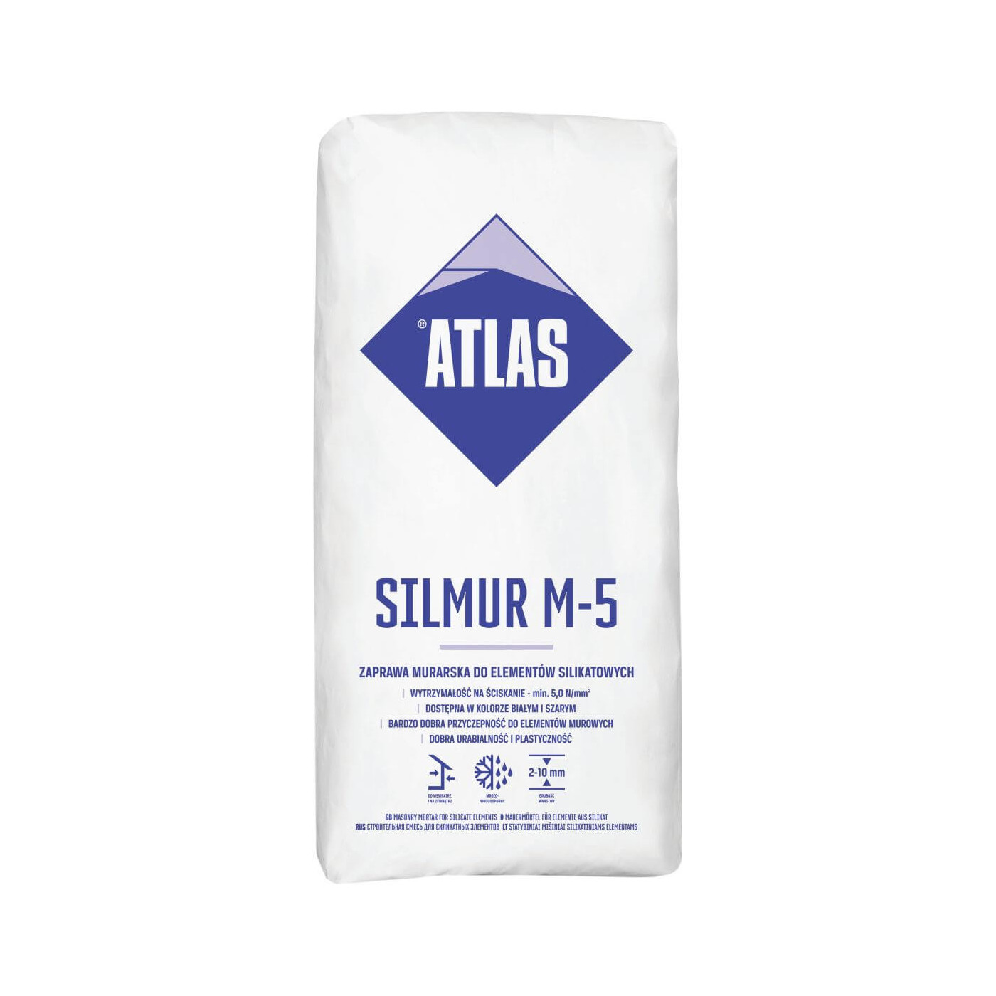 Zaprawa Murarska Do Elementów Silikatowych Silmur M5 Szary 25Kg Atlas Zaprawa Murarska Do Elementów Silikatowych Silmur M5 Szary 25Kg Atlas