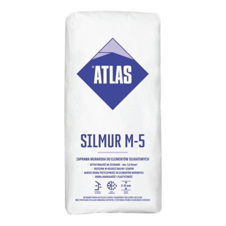 Zaprawa Murarska Do Elementów Silikatowych Silmur M5 Szary 25Kg Atlas