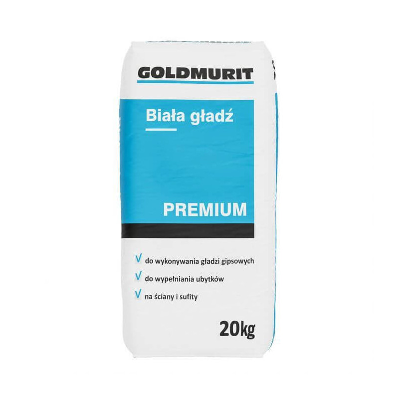 Śnieżnobiała i Elastyczna Gładź Gipsowa Premium 20kg Goldmurit Śnieżnobiała i Elastyczna Gładź Gipsowa Premium 20kg Goldmurit