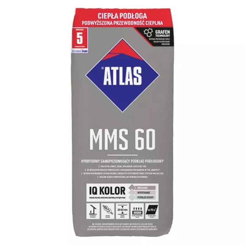 Wylewka Samopoziomująca MMS 60 25kg Atlas Wylewka Samopoziomująca MMS 60 25kg Atlas