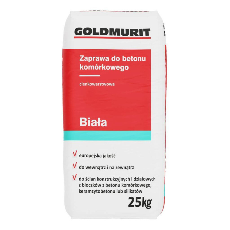 Zaprawa Do Betonu Komórkowego Biała 25kg Goldmurit Zaprawa Do Betonu Komórkowego Biała 25kg Goldmurit