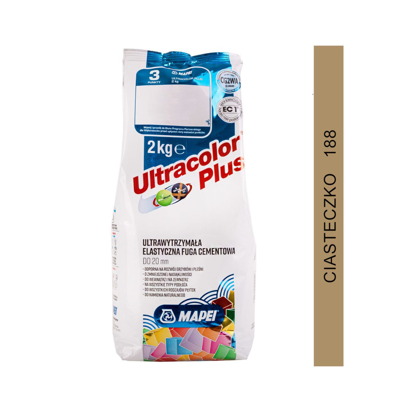 Fuga Ultracolor Plus Ciasteczkowy Biały 188 2 kg Mapei Fuga Ultracolor Plus Ciasteczkowy Biały 188 2 kg Mapei