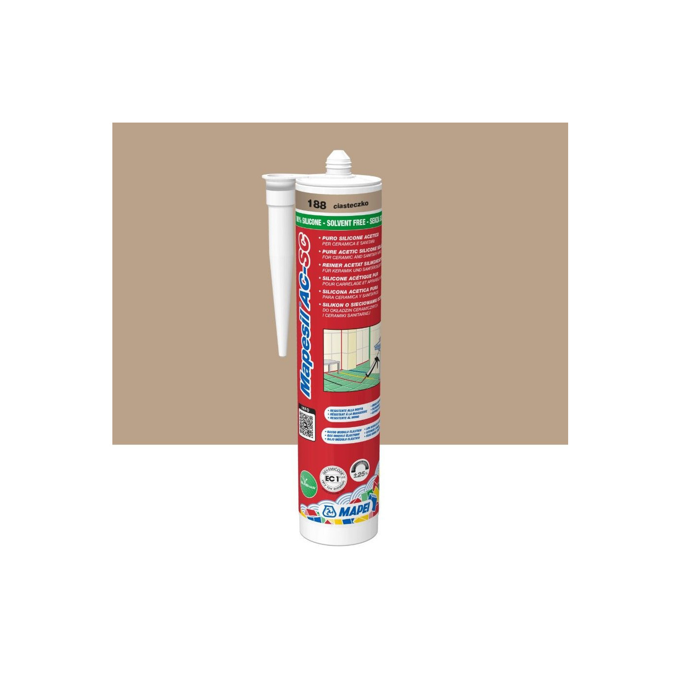 Silikon Mapesil AC 188 Ciasteczko 310 ml Mapei Silikon Mapesil AC 188 Ciasteczko 310 ml Mapei