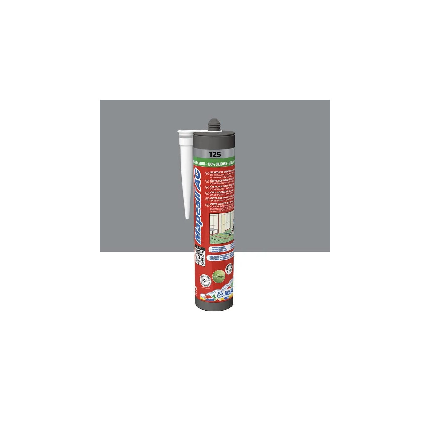 Silikon Mapesil AC Zamkowy Szary 125 310 ml Mapei Silikon Mapesil AC Zamkowy Szary 125 310 ml Mapei