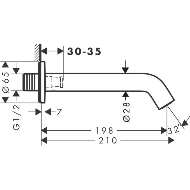 Wylewka Wannowa Tecturis S Biały Mat 73411700 Hansgrohe Wylewka Wannowa Tecturis S Biały Mat 73411700 Hansgrohe