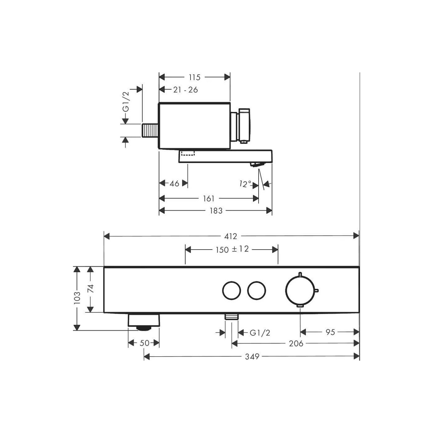 Bateria Wannowa Termostatyczna ShowerTablet Select Do Montażu Natynkowego 24340670 Hansgrohe Bateria Wannowa Termostatyczna ShowerTablet Select Do Montażu Natynkowego 24340670 Hansgrohe