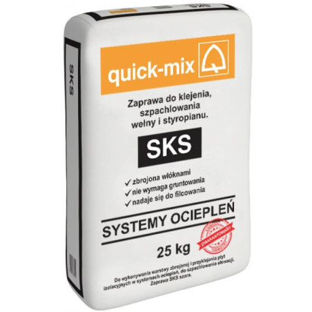 Zaprawa Do Klejenia I Szpachlowania Wełny I Styropianu Sks 25 Kg Szary Quick Mix