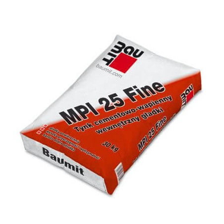 Tynk Cementowo Wapienny Gładki Mpi 25 Fine 30Kg Baumit
