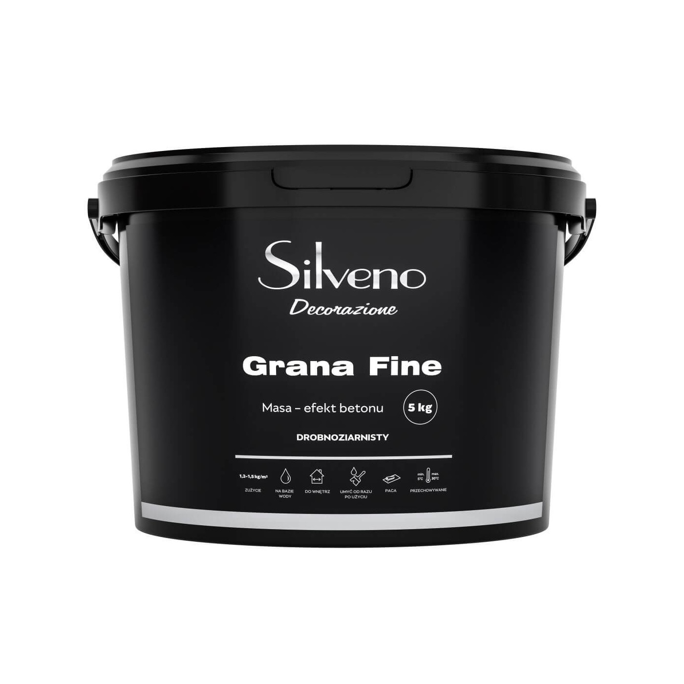 Tynk Dekoracyjny Grana Fine Drobnoziarnisty Efekt Betonu 5Kg Silveno Tynk Dekoracyjny Grana Fine Drobnoziarnisty Efekt Betonu 5Kg Silveno