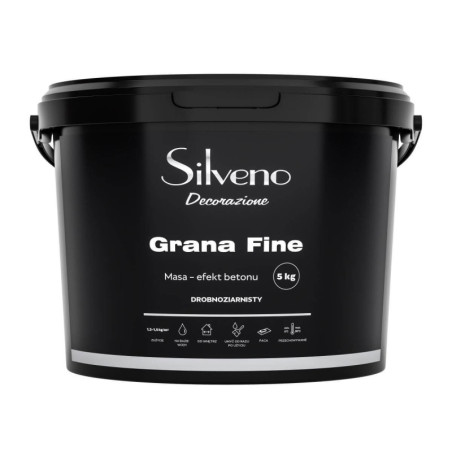Tynk Dekoracyjny Grana Fine Drobnoziarnisty Efekt Betonu 5Kg Silveno
