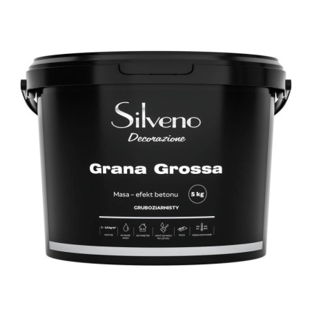 Tynk Dekoracyjny Grana Grossa Gruboziarnisty Efekt Betonu 5Kg Silveno