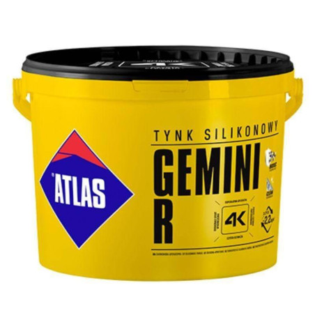 Tynk Silikonowy Sah N15 Gemini R Baza Szara 25Kg Atlas