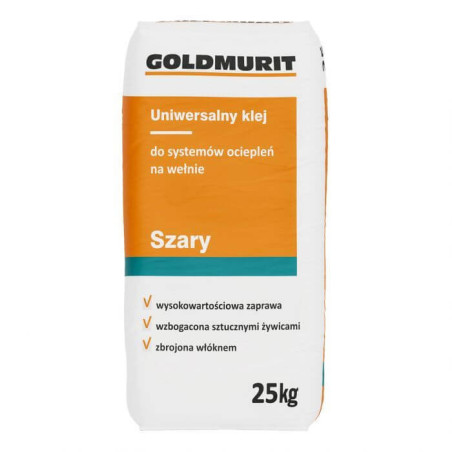 Uniwersalny Klej Do Systemów Ociepleń Na Wełnie Szary 25Kg Goldmurit