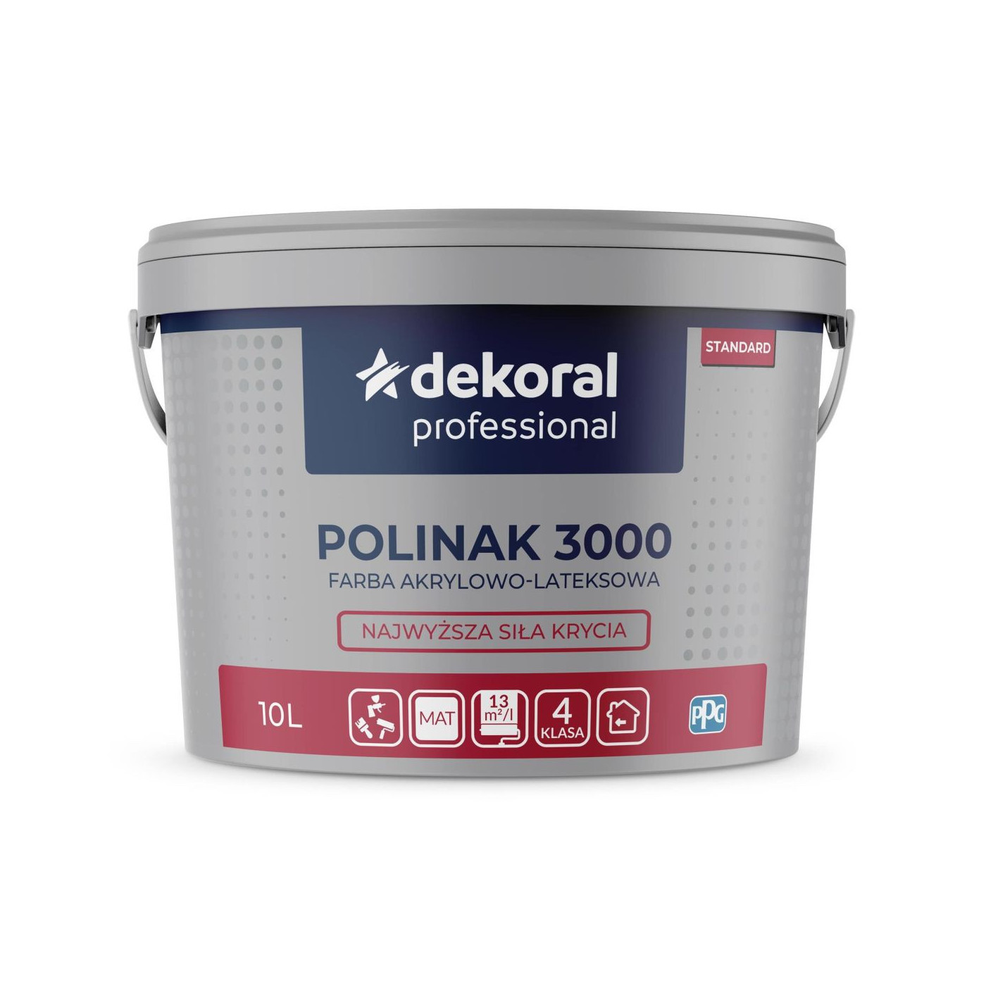 Farba Akrylowo-Lateksowa Professional Polinak 3000 10L Biały Mat Dekoral Farba Akrylowo-Lateksowa Professional Polinak 3000 10L Biały Mat Dekoral