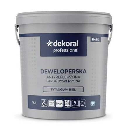 Farba Ścienna Deweloperska Mat 15L Biały Dekoral