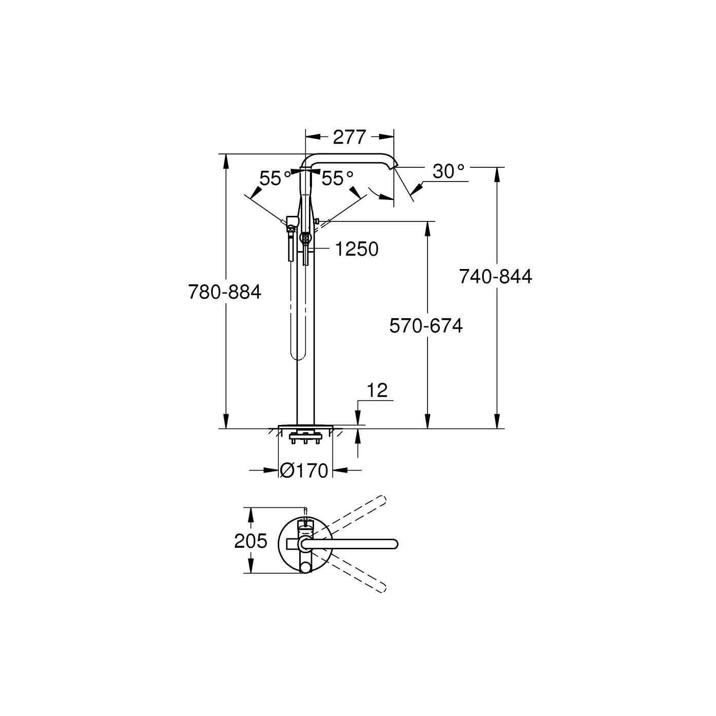 Bateria Wannowa Essence Brushed Warm Sunset 25248DL1 Grohe Bateria Wannowa Essence Brushed Warm Sunset 25248DL1 Grohe