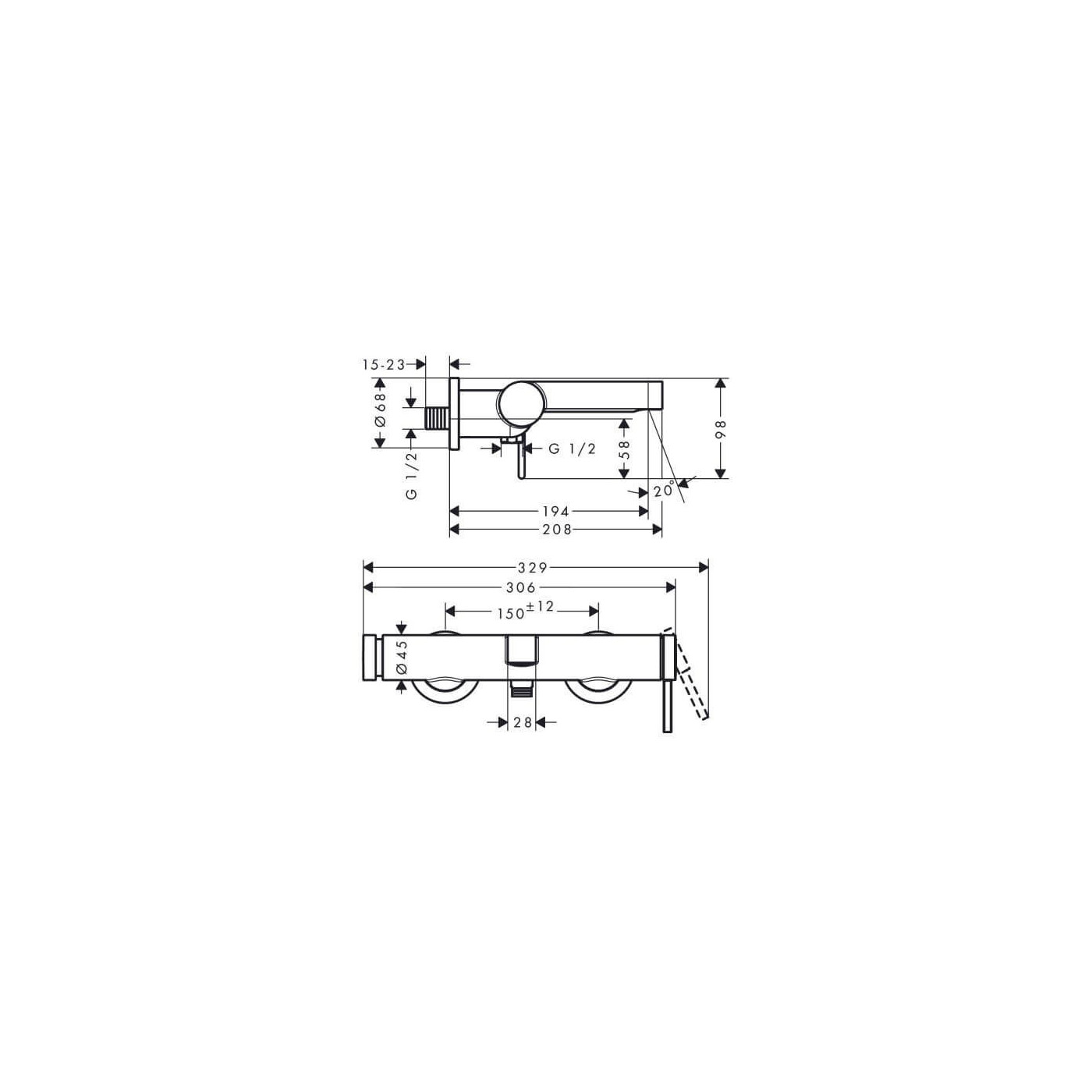 Bateria Wannowa Finoris Chrom 76420000 Hansgrohe Bateria Wannowa Finoris Chrom 76420000 Hansgrohe