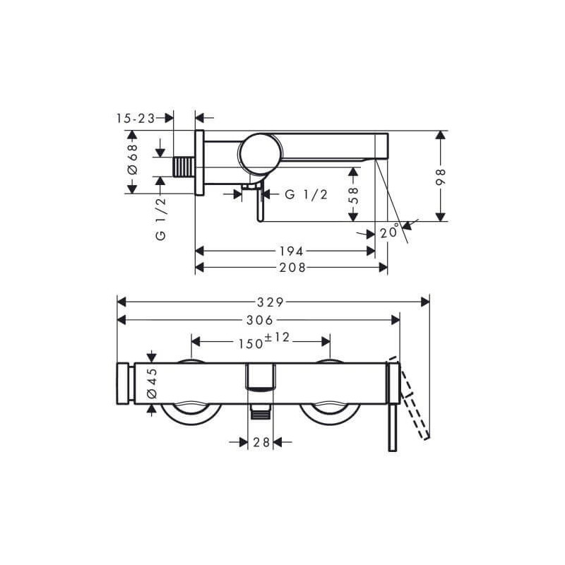 Bateria Wannowa Finoris Chrom 76420000 Hansgrohe Bateria Wannowa Finoris Chrom 76420000 Hansgrohe