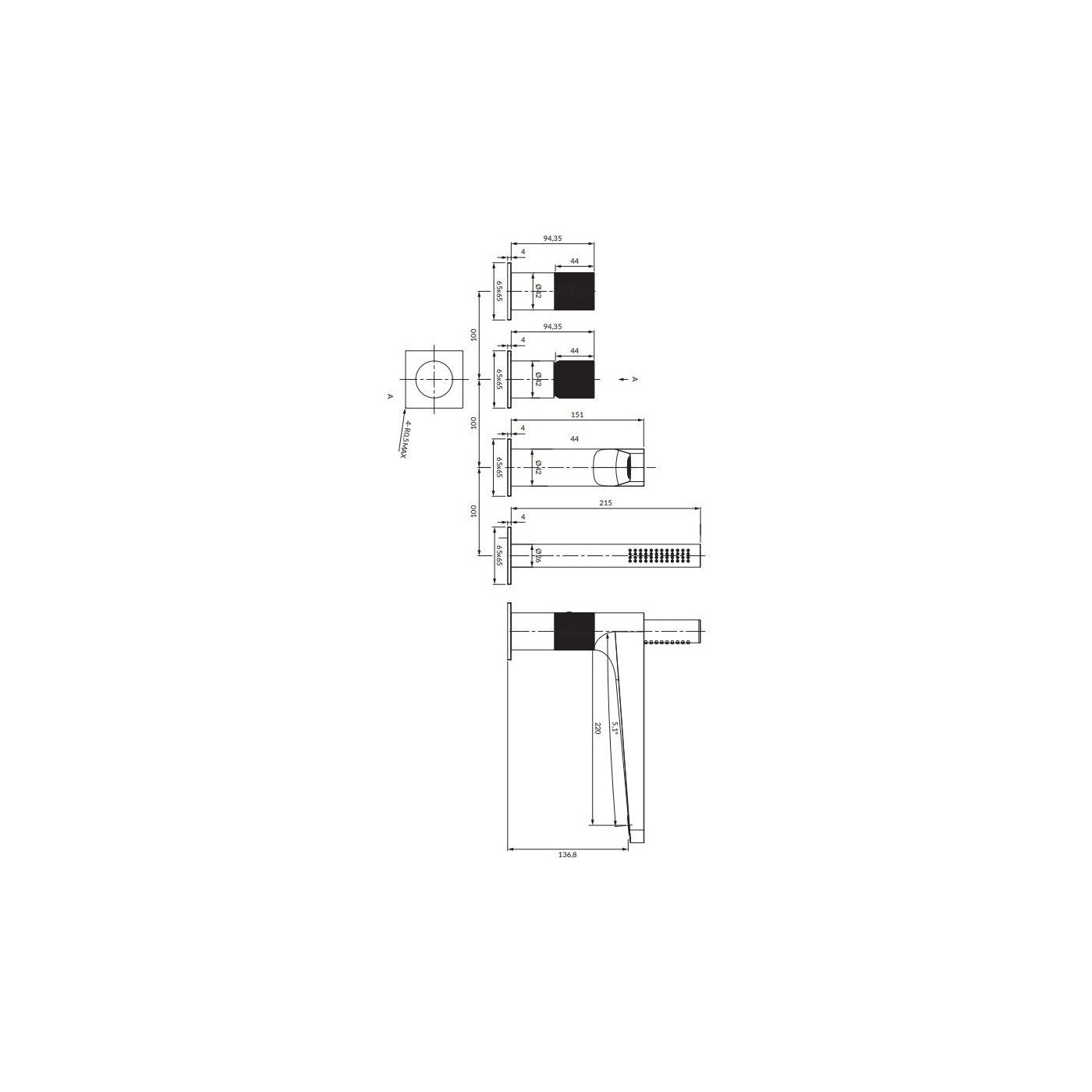 Bateria Wannowa Contour Miedź Szczotkowana CT8032CPB Omnires Bateria Wannowa Contour Miedź Szczotkowana CT8032CPB Omnires