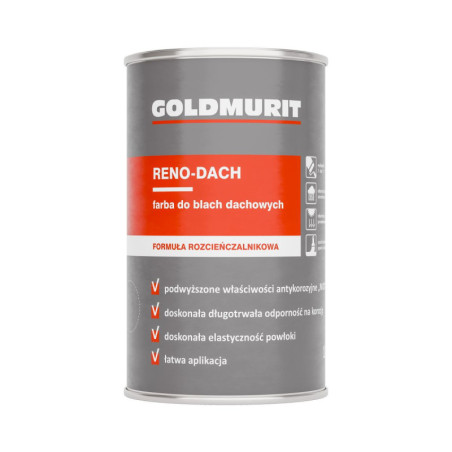 Reno-Dach Farba Do Blach Dachowych Czarny - Formuła Rozcieńczalnikowa 9005 1L Goldmurit