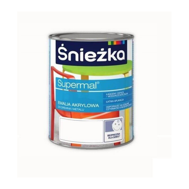 Emalia Akrylowa Supermal A500 Biały 0,4l Mat Śnieżka Emalia Akrylowa Supermal A500 Biały 0,4l Mat Śnieżka