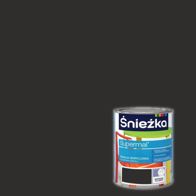 Emalia Akrylowa Supermal A501 Czarny 0,4L Mat Śnieżka Emalia Akrylowa Supermal A501 Czarny 0,4L Mat Śnieżka