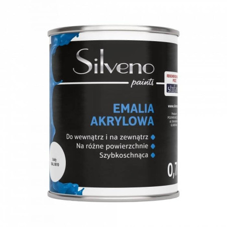 Emalia Akrylowa Do Wnętrz i Na Zewnątrz Zielona RAL 6005 0,7L Silveno