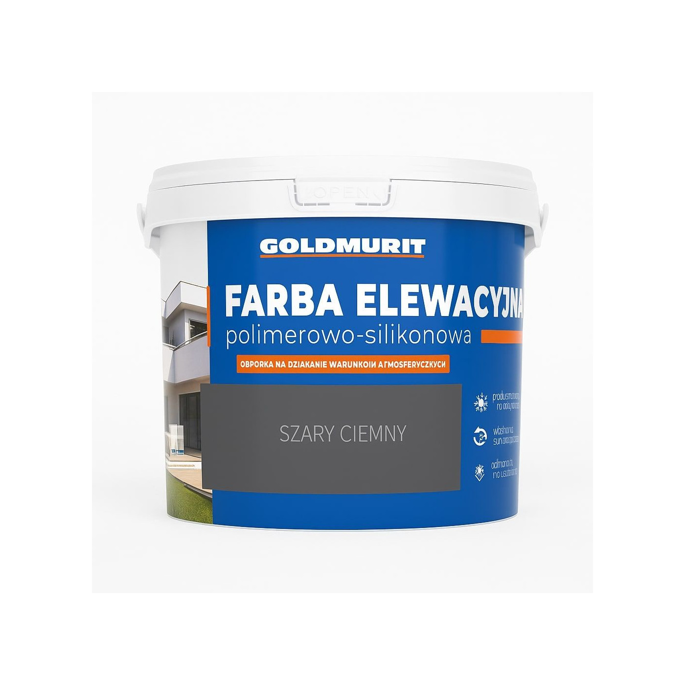 Farba Elewacyjna Polimerowo-Silikonowa Szary Ciemny 10l Goldmurit Farba Elewacyjna Polimerowo-Silikonowa Szary Ciemny 10l Goldmurit