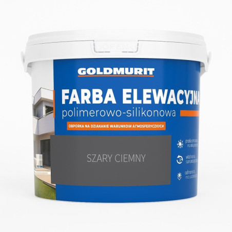 Farba Elewacyjna Polimerowo-Silikonowa Szary Ciemny 10l Goldmurit