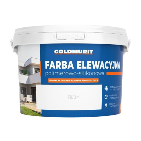 Farba Elewacyjna Polimerowo-Silikonowa Biała 2,5l Goldmurit