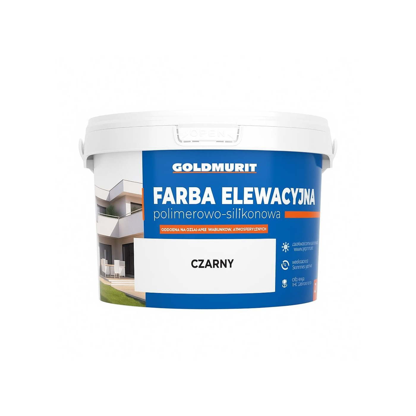 Farba Elewacyjna Polimerowo-Silikonowa Czarny 2,5l Goldmurit Farba Elewacyjna Polimerowo-Silikonowa Czarny 2,5l Goldmurit