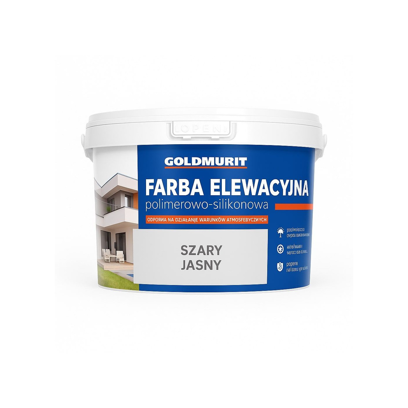Farba Elewacyjna Polimerowo-Silikonowa Szary Jasny 2,5l Goldmurit Farba Elewacyjna Polimerowo-Silikonowa Szary Jasny 2,5l Goldmurit