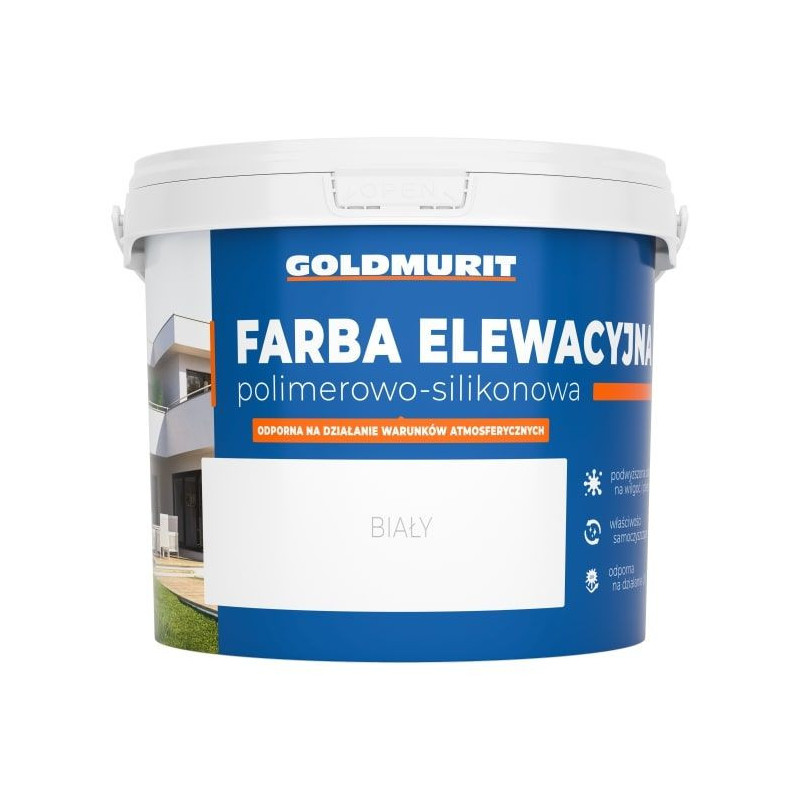 Farba Elewacyjna Polimerowo-Silikonowa Biała 5l Goldmurit Farba Elewacyjna Polimerowo-Silikonowa Biała 5l Goldmurit