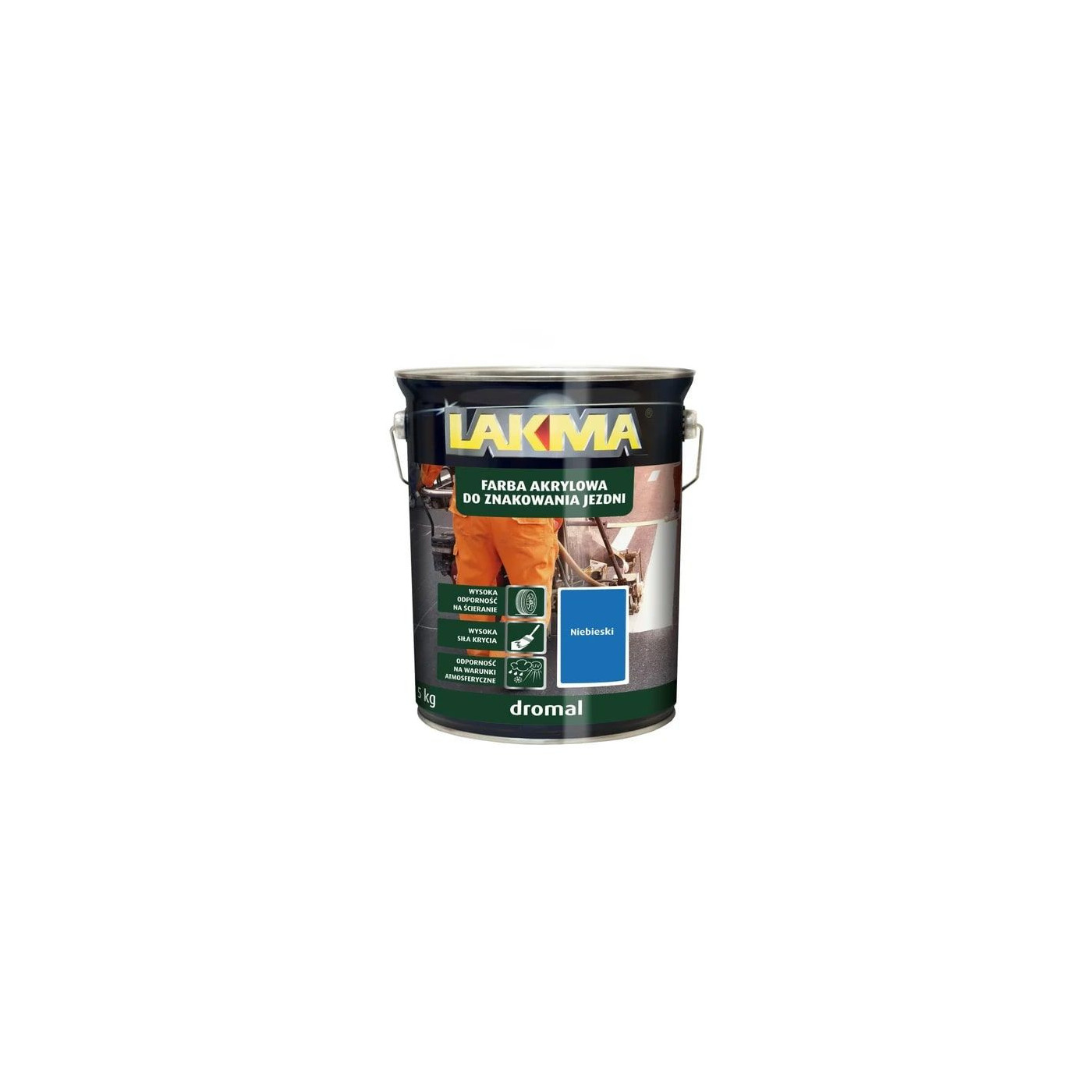 Farba Akrylowa Do Znakowania Jezdni Dromal 5Kg Niebieski Lakma Farba Akrylowa Do Znakowania Jezdni Dromal 5Kg Niebieski Lakma