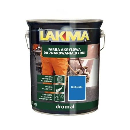 Farba Akrylowa Do Znakowania Jezdni Dromal 5Kg Niebieski Lakma
