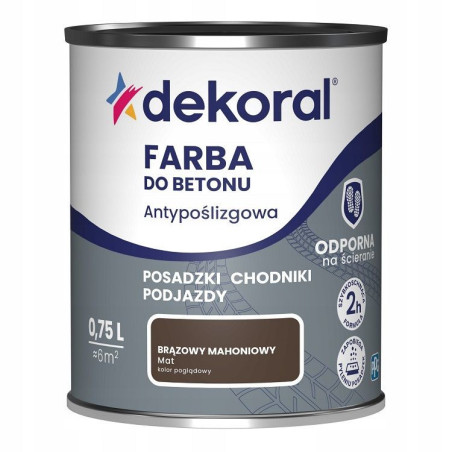Farba Do Betonu Akrylit B Brązowo-Mahoniowy 0,75L Dekoral