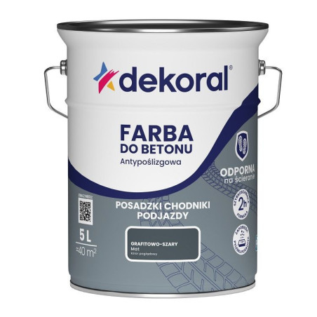 Farba Do Betonu Akrylit B Grafitowo-Szary 5L Dekoral