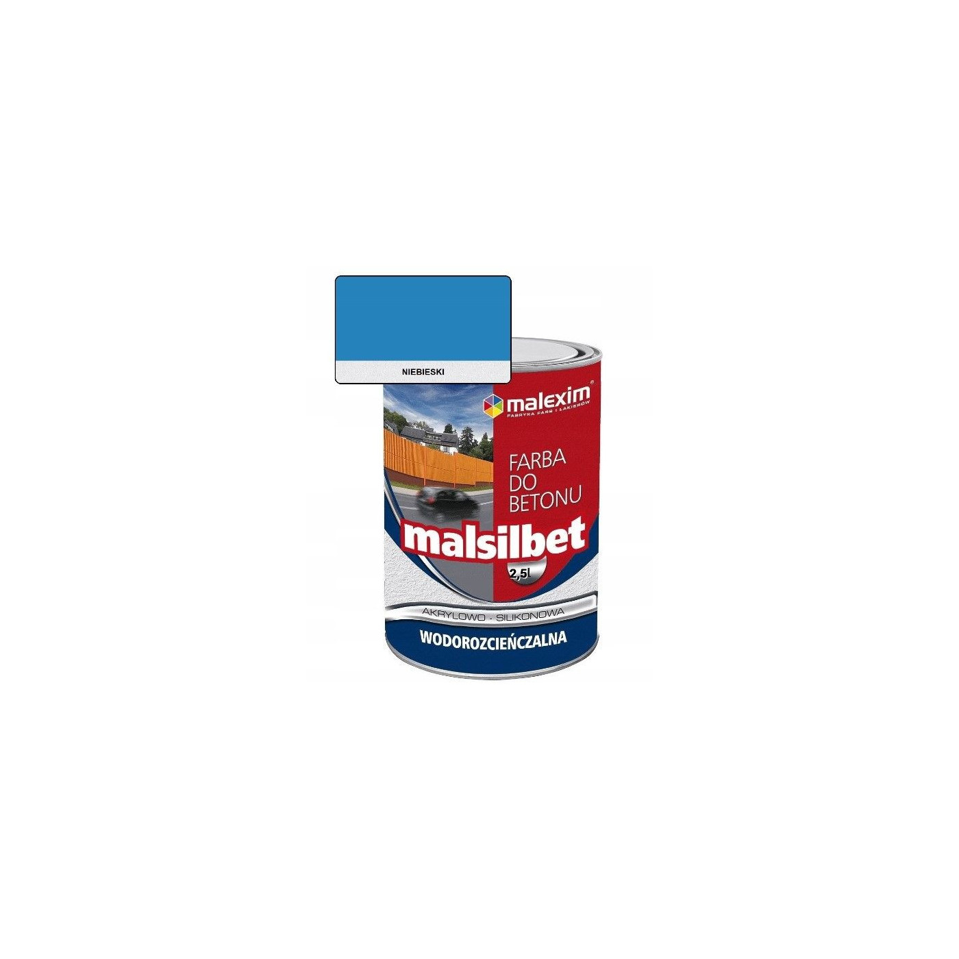 Farba Akrylowo-Silikonowa Malsilbet Niebieski 2,5L Malexim Farba Akrylowo-Silikonowa Malsilbet Niebieski 2,5L Malexim