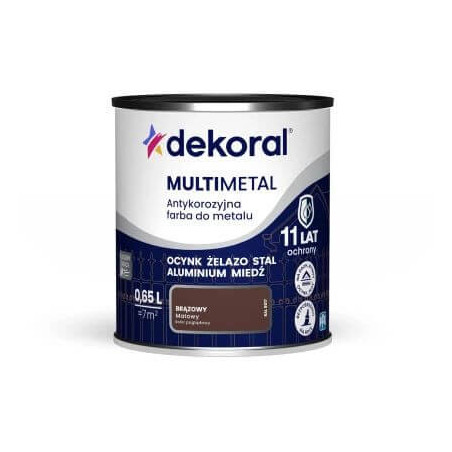 Farba Do Metalu Antykorozyjna Multimetal Brązowy Mat 0,65L Dekoral