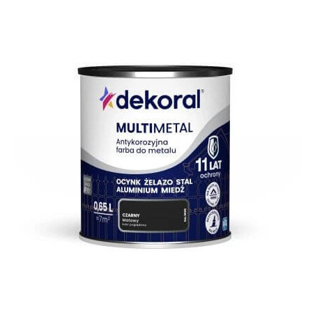 Farba Do Metalu Antykorozyjna Multimetal Czarny Mat 0,65L Dekoral