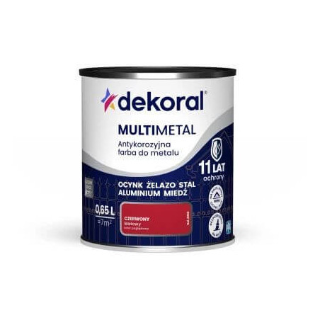 Farba Do Metalu Antykorozyjna Multimetal Czerwony Mat 0,65L Dekoral