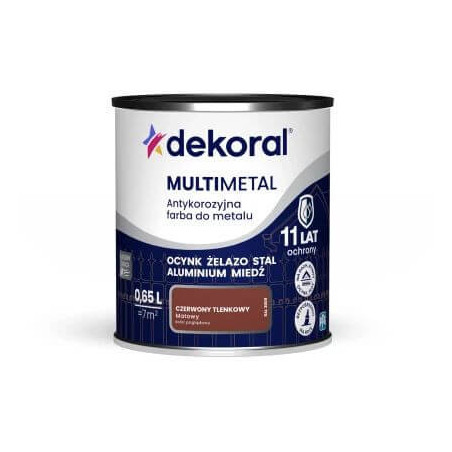 Farba Do Metalu Antykorozyjna Multimetal Czerwony Tlenkowy Mat 0,65L Dekoral