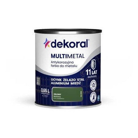 Farba Do Metalu Antykorozyjna Multimetal Zielony Mat 0,65L Dekoral