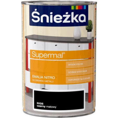 Emalia Supermal Nitro Czarny Mat 0.8 L Śnieżka