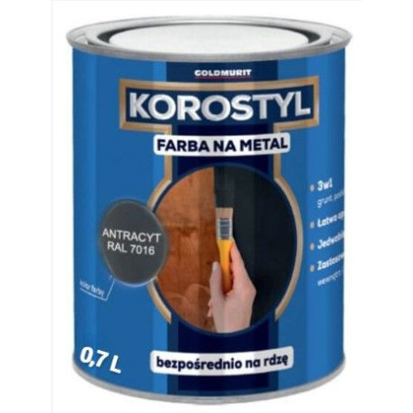 Farba Na Metal Korostyl Antracyt 7016 0,7L Goldmurit