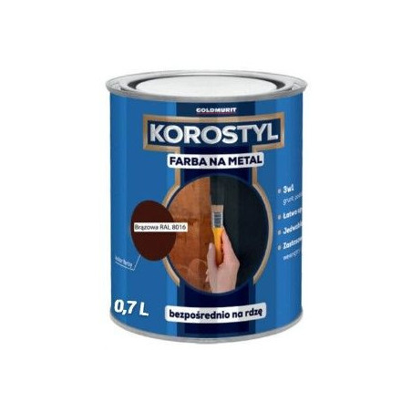 Farba Na Metal Korostyl Brązowy 8016 0,7L Goldmurit