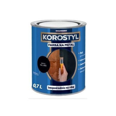 Farba Na Metal Korostyl Czarny 9005 0,7L Goldmurit