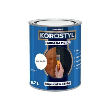 Farba Na Metal Korostyl Biały Połysk 9010 0,7L Goldmurit